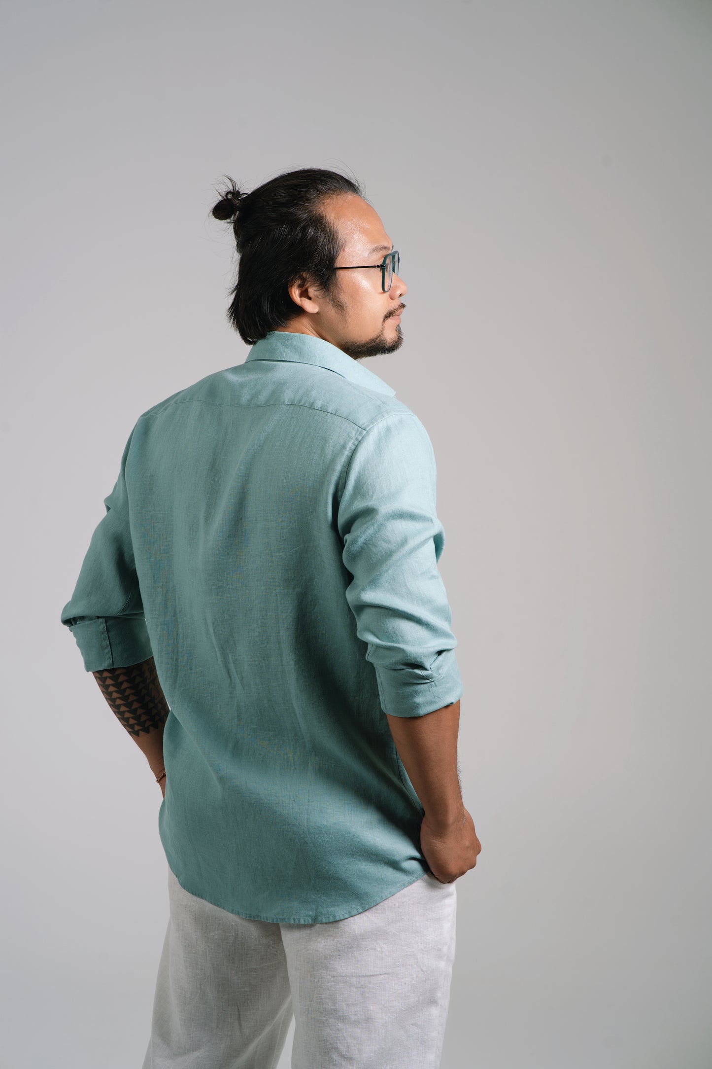 Men Linen Shirt - Mint