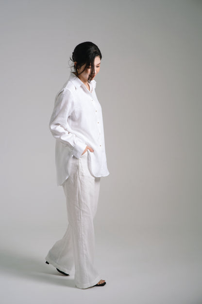 Women Linen Shirt - White