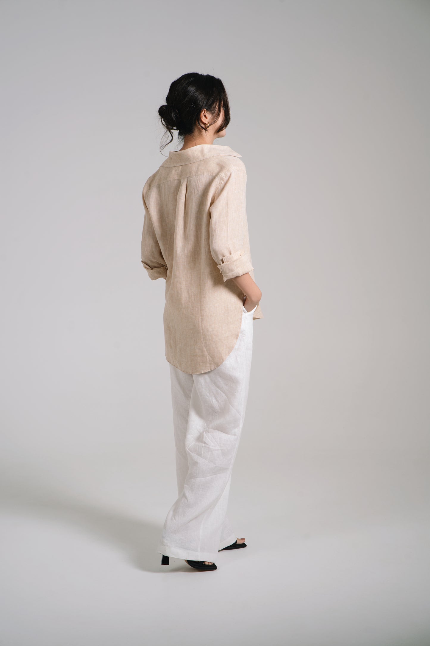 Women Linen Shirt - Beige