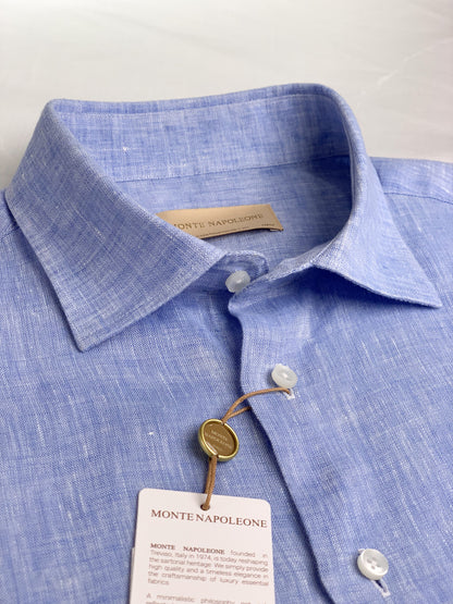 Men Linen Shirt - Light Blue