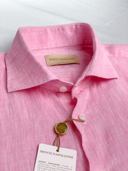 Men Linen Shirt - Light Pink