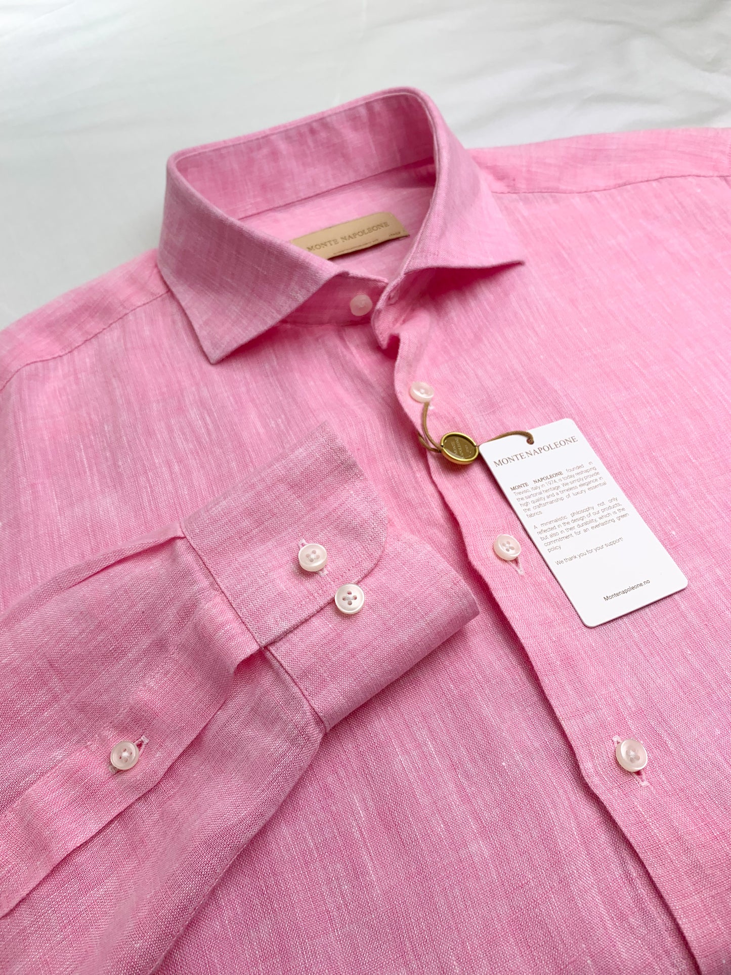 Men Linen Shirt - Light Pink