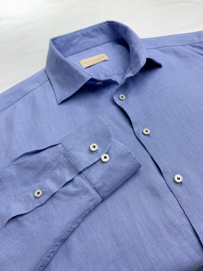 Men Linen Shirt - Sky Blue