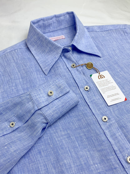 Women Linen Shirt - Light Blue