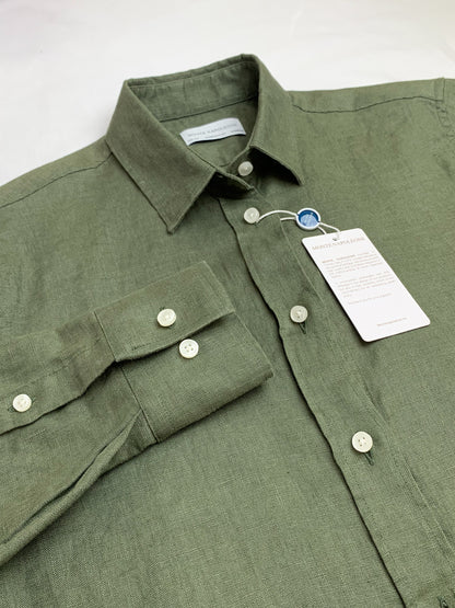 Women Linen Shirt - Olive