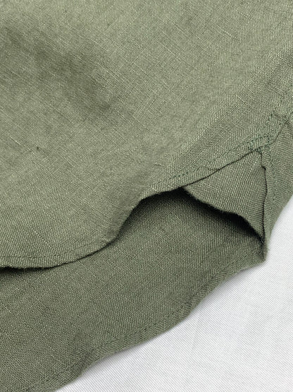 Women Linen Shirt - Olive